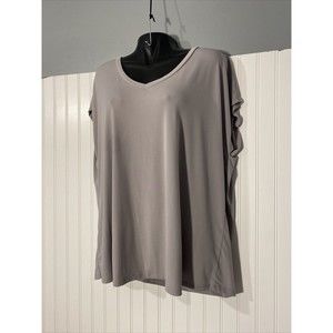 torrid sleeveless top 2 gray sheer 2x 5% spandex